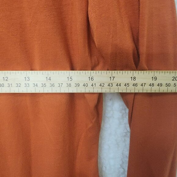 Liz & co Blouse Womens XL Orange Long Sleeve Round Neck Stretch Blend Comfort - Picture 6 of 7